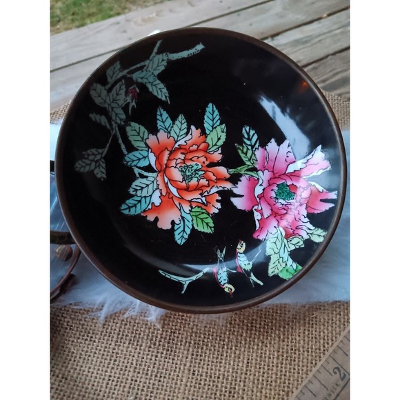 Imperial Jingdezhen Other - Cloisonne Enamel Brass Plate Vintage